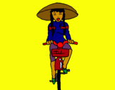 Dibuix Xina amb bicicleta pintat per nora