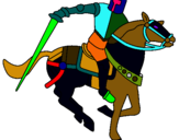 Dibuix Cavaller a cavall IV pintat per ALEX   CAPDEVILA