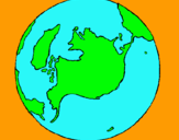 Dibuix Planeta Terra pintat per mar imbergamo guasch