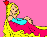 Dibuix Princesa relaxada pintat per aina prats