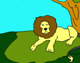 Dibuix Rei lleó pintat per aleix bria