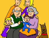 Dibuix Família pintat per albaricoque