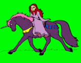 Dibuix Princesa en unicorn  pintat per eloi