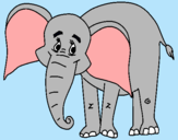 Dibuix Elefant feliç pintat per ANNATORNER