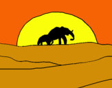 Dibuix Elefant en l'alba pintat per  Abel i Lucas