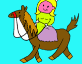 Dibuix Princesa a cavall pintat per guillem