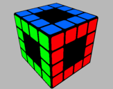 Dibuix Cub de Rubik pintat per montserrat