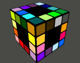Dibuix Cub de Rubik pintat per lili