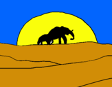 Dibuix Elefant en l'alba pintat per mireia    h