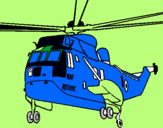 Dibuix Helicòpter al rescat  pintat per nin 1