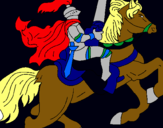 Dibuix Cavaller a cavall pintat per mark