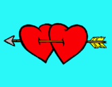 Dibuix Dos cors amb una fletxa pintat per XAVIER