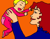 Dibuix Mare amb la seva nadó pintat per julina_98