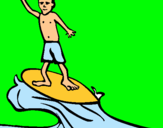 Dibuix Surfista pintat per QUIM