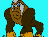 Dibuix Goril·la pintat per gael