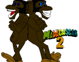 Dibuix Madagascar 2 Manson i Phil 2 pintat per Ricard Mayol Borrell