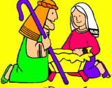 Dibuix Adoren al nen Jesús  pintat per Alba