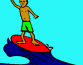 Dibuix Surfista pintat per Lluis R.