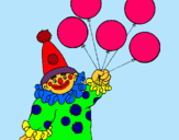Dibuix Pallasso amb globus pintat per LAIA MORA