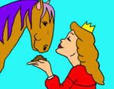 Dibuix Princesa i cavall pintat per andrea