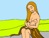 Dibuix Mare amb la seva nadó pintat per amparo