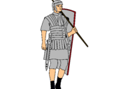 Dibuix Soldat romà  pintat per GENÍS SANS ESQUÉ