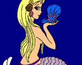 Dibuix Sirena i perla pintat per noeliaserranocervera