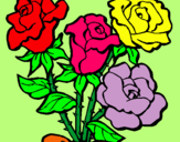 Dibuix Ram de roses pintat per Liu