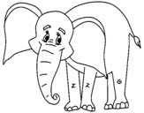 Dibuix Elefant feliç pintat per Lücia