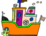Dibuix Vaixell amb ancora  pintat per PAULA 18
