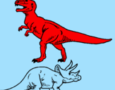 Dibuix Triceratops i tiranosaurios rex  pintat per miguel