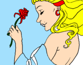 Dibuix Princesa amb una rosa pintat per mariona