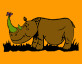 Dibuix Rinoceront i Papallona pintat per joanet