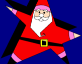 Dibuix Pare Noel en forma d'estrella  pintat per ITZIAR