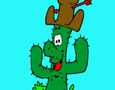 Dibuix Cactus amb barret  pintat per Nico i Konstantin