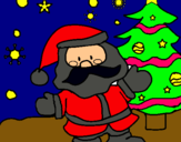 Dibuix Papà Noel pintat per P. Merino