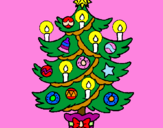 Dibuix Arbre de Nadal amb espelmes pintat per NOELIA