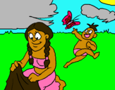 Dibuix Mare i fill maies pintat per arigato