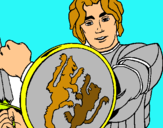Dibuix Cavaller amb escut de lleó pintat per JULIA MACA
