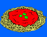 Dibuix Espaguetis amb formatge pintat per nuria
