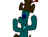 Dibuix Cactus amb barret  pintat per DANIL