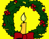 Dibuix Corona de nadal i una espelma pintat per arancha