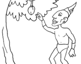 Dibuix Maya en un arbre fruiter pintat per LUCIA