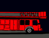 Dibuix Camió de bombers amb escala  pintat per ARNAU     PRAT