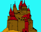 Dibuix Castell medieval pintat per iris