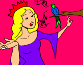 Dibuix Princesa cantant pintat per maria