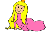 Dibuix Princesa contenta pintat per MANUELA