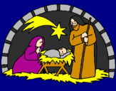Dibuix Pessebre de nadal  pintat per juli cesar