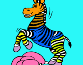 Dibuix Zebra saltant pedres pintat per BERTA