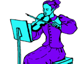 Dibuix Dama violinista pintat per ANNA